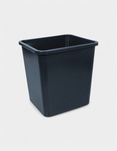 Cubo Rectangular 14L Negro de Plástico